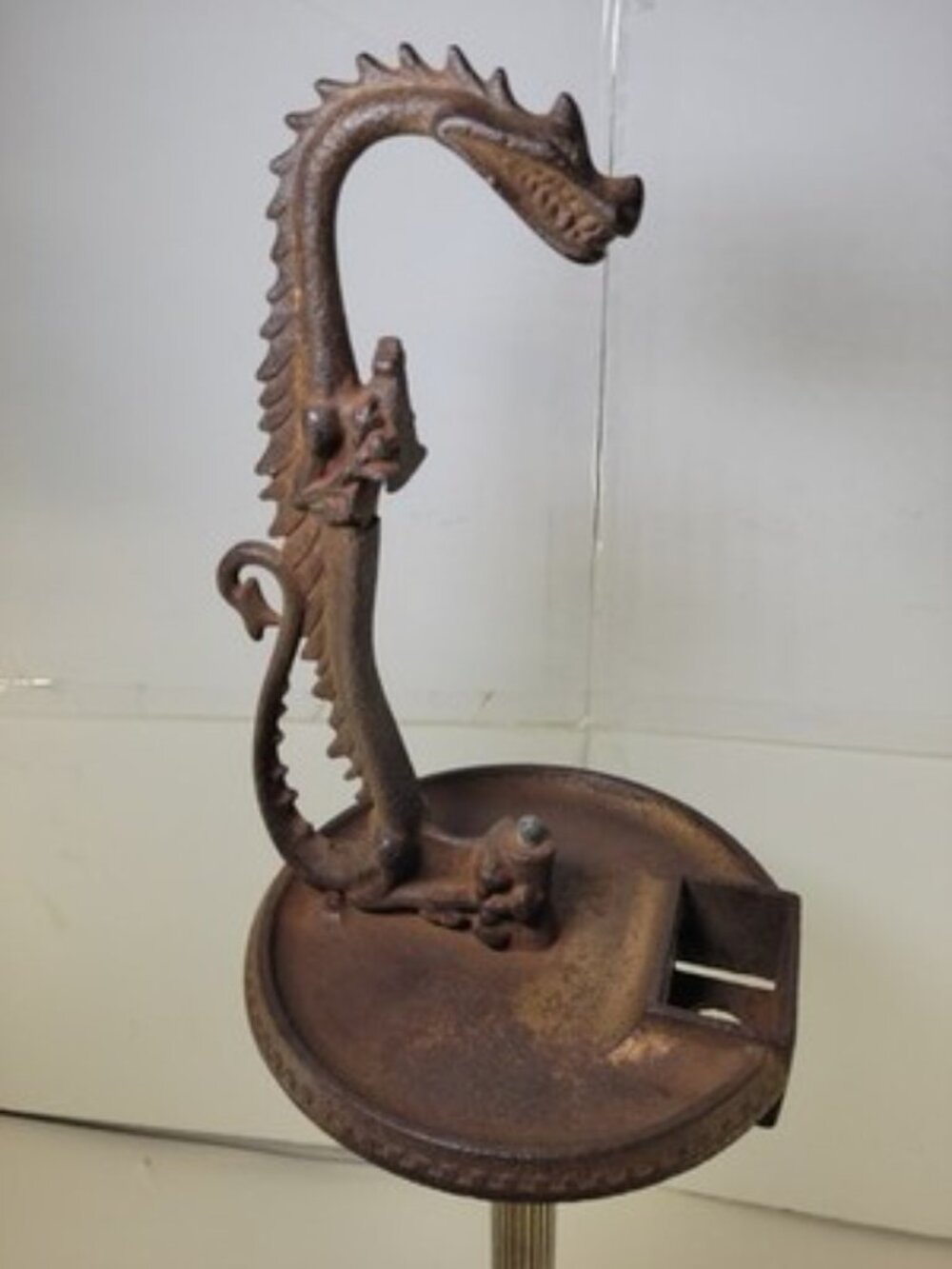 Antique Scroll Art Mfg Co D300 Dragon Smoking Stand Ashtray Art Deco 1920s